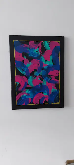 Niet of onleesbaar gesigneerd - Abstract schilderij op doek kopen? Bied vanaf 10!