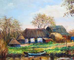 Teunis Ooms - Boerderij aan het water. verkocht voor € 80!