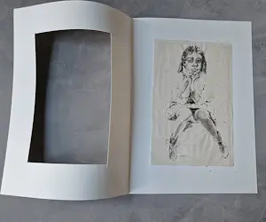 Ed Valk - Erotische oostindische Pentekening - 1962 - "Inkijk" - in passe partout kopen? Bied vanaf 28!