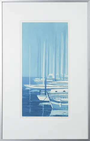 Willy Belinfante - Ets en aquatint, Bleu marine - Ingelijst kopen? Bied vanaf 60!