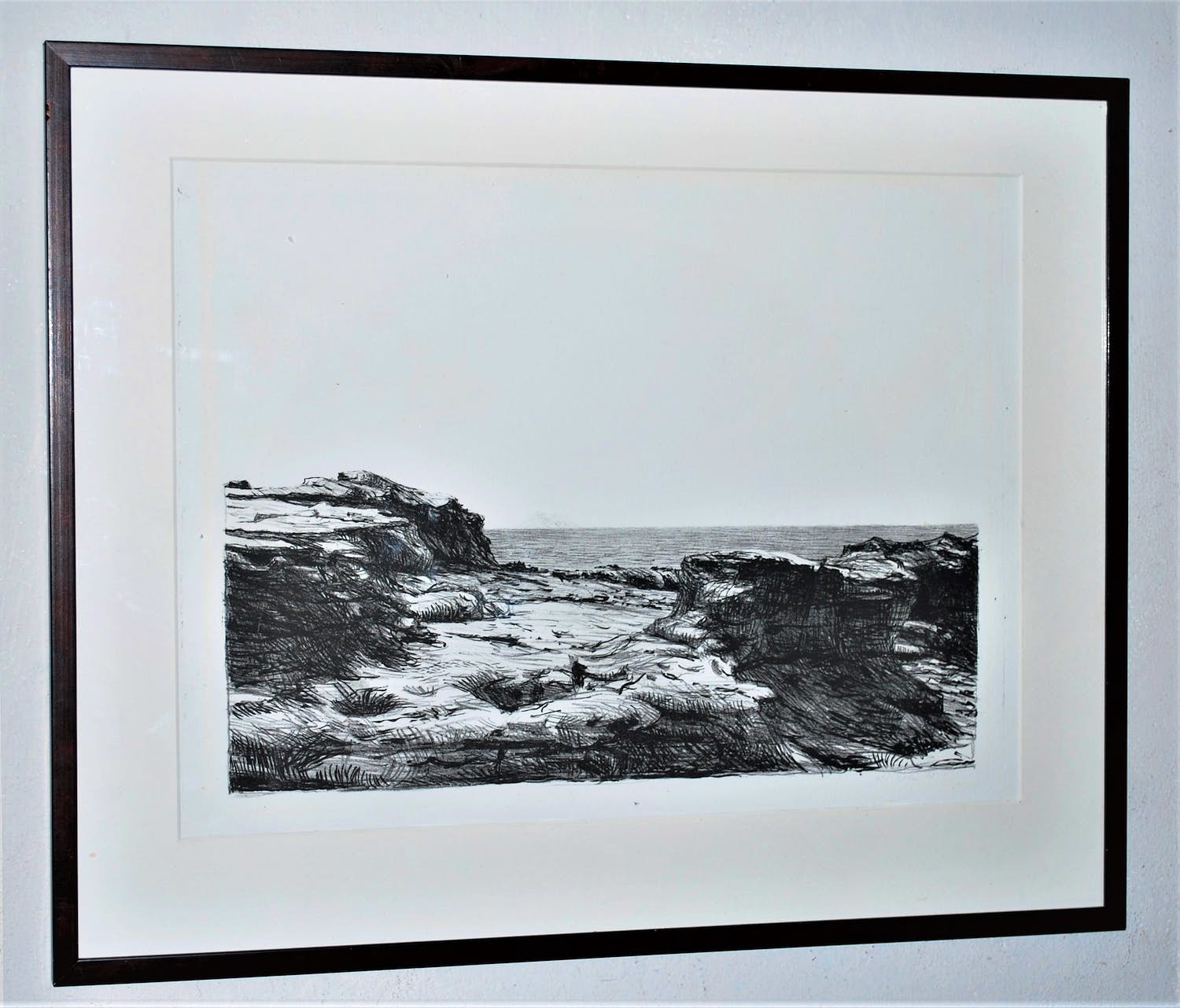 Aat Veldhoen - Rotskust = litho 1963 verkocht voor € 50!