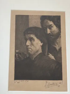 Dirk Harting - Portret van de Vlaamse schilder Hugo van der Goes - vroege ets (1907) kopen? Bied vanaf 20!