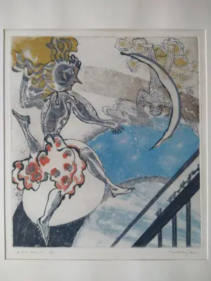 Marianne van der Heijden - De tijd danst - kleurets, in metalen lijst kopen? Bied vanaf 125!