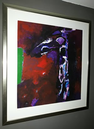 Nico Molenkamp - Giraffe ‘s nachts, zeefdruk (prachtig ingelijst, groot!) kopen? Bied vanaf 1!