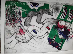 Hannes Postma - "Hors series" handgekleurde Ets -1966 - "twee armlengten" kopen? Bied vanaf 45!