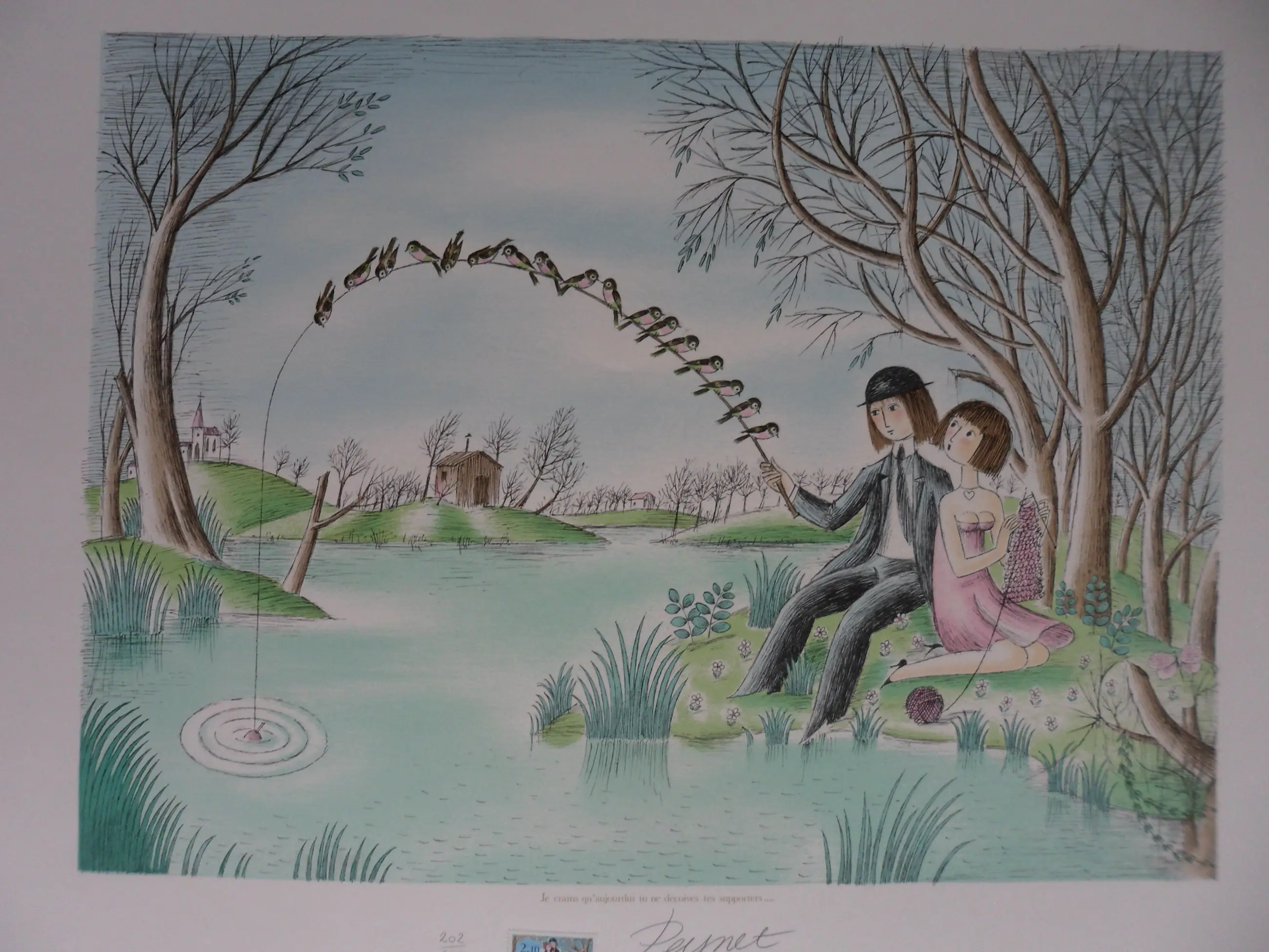 Raymond Peynet - Litho, titel The Fishermen sold! View the
