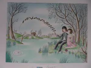 AcheterRaymond Peynet - Litho, titel Les pêcheurs? Enchérissez de 40!