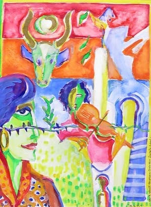 Joe Wols - Acryl op papier, Op de wereld kopen? Bied vanaf 1!