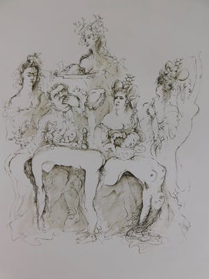 Leonor Fini - Croquis: Diner kopen? Bied vanaf 40!