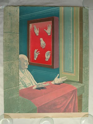 Chris van Geest - Zeefdruk , Paus met losse handen – 62,5 x 50 cm kopen? Bied vanaf 40!