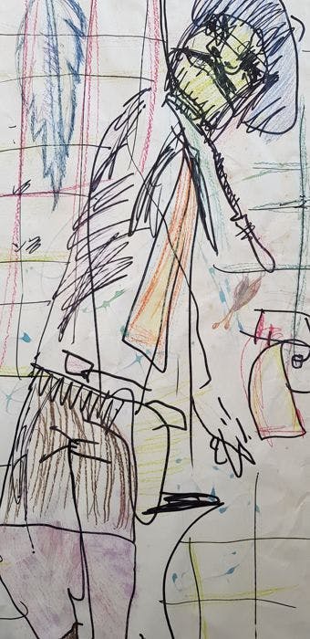 Herman Brood - zeer grote tekening, ingelijst en gesigneerd kopen? Bied vanaf 1000!