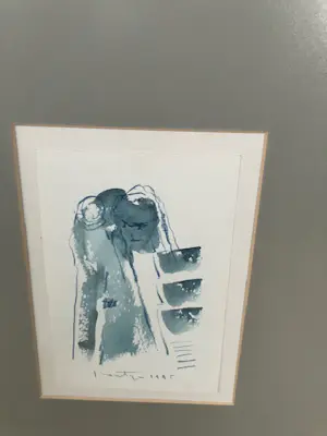 Jan Montyn - diverse werken ca h16/b12 collage van krijt, inkt en aquarel in fraaie lijst kopen? Bied vanaf 149!