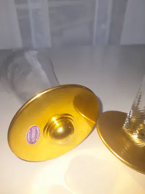 Borek Sipek - 2 Borek Sipek/David Palterer kristallen tuimel glaasjes, verguld zilver. Ajeto kopen? Bied vanaf 125!