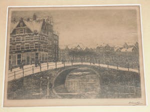 Herman Heuff - Ets - Stadsgezicht kopen? Bied vanaf 30!