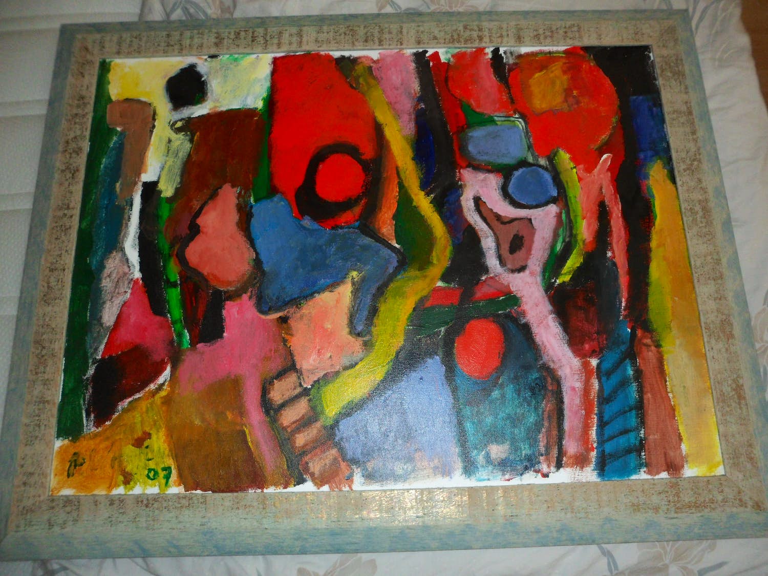 Piet Wiegman (II) - Abstracte kleurrijke compositie - Olieverf op doek kopen? Bied vanaf 100!