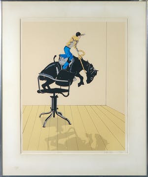 Hans Wap - Zeefdruk, Rodeo - Ingelijst kopen? Bied vanaf 20!