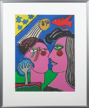 Corneille - Zeefdruk, Zonder titel - Ingelijst kopen? Bied vanaf 200!