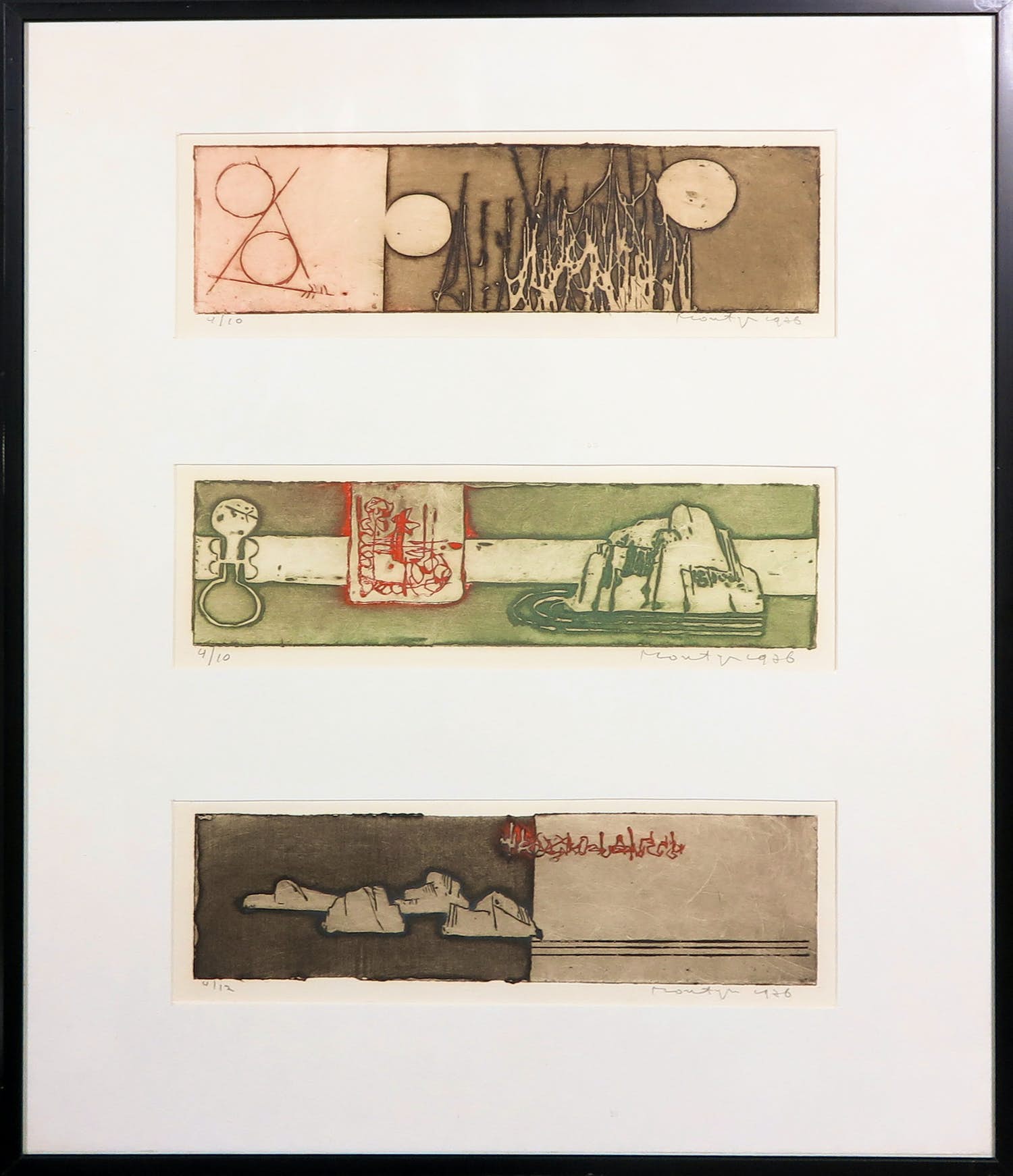 Jan Montyn - Ets, Zonder titel - Ingelijst verkocht voor € 100!