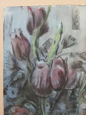 Jan van der Veer - Twee stillevens. Bloemen. Gemengde techniek. kopen? Bied vanaf 39!