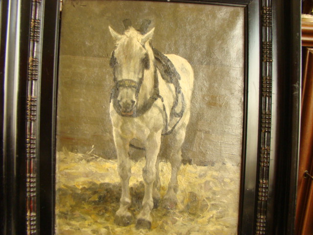 Frans Van Leemputten - gezadeld wit paard kopen? Bied vanaf 1690!