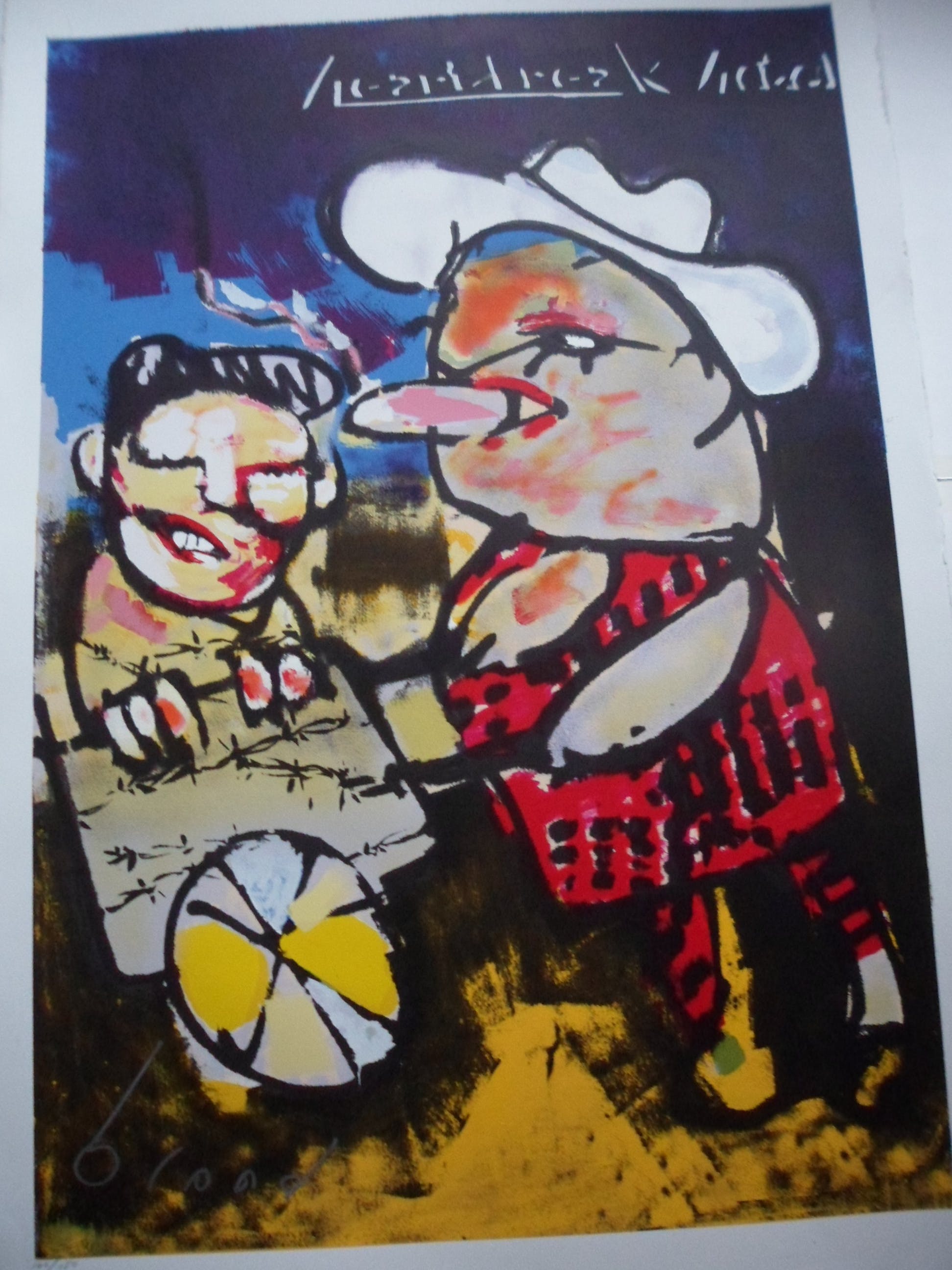 Herman Brood - Zeefdruk, Titel,"Heartbreak hotel". kopen? Bied vanaf 225!