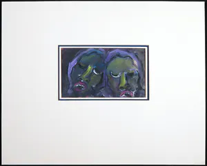 Henk Sparreboom - Gouache, Twee figuren in de nacht kopen? Bied vanaf 1!