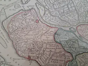 Isaac Tirion - Kaart Zuidelijk deel Voorne-Putten en omstreken 1718 kaufen? Bieten Sie von 150!