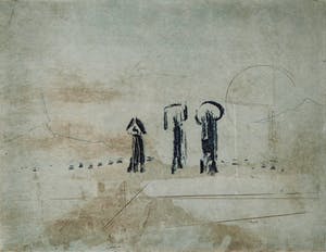 Jan Montyn - Trois signes - 1986 - kleurenets op papier kopen? Bied vanaf 20!