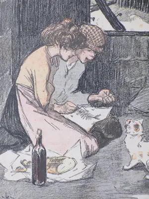 Theophile Alexandre Steinlen - Een hapje voor de kat - Litho kopen? Bied vanaf 50!