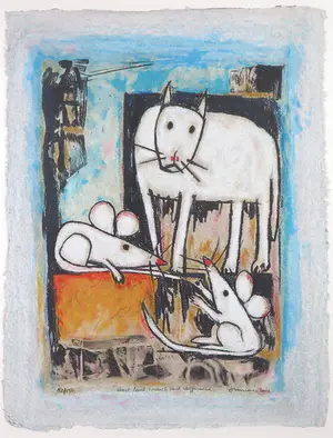 Hans Innemee - Zeefdruk, About level, contact and difference - Ingelijst kopen? Bied vanaf 100!