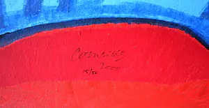 Corneille - terragravure: Le monde en blue 2000 (zeer groot!) kopen? Bied vanaf 1999!