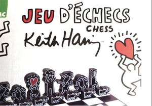 Keith Haring - Schaakspel met 3D vernist houten schaakstukken ,gesigneerd kopen? Bied vanaf 95!