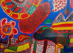 Corneille - Le Jardin des Delices - ingelijst - zeer zeer groot kopen? Bied vanaf 1!