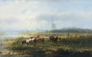 Cornelis Westerbeek (sr.) - C3456 - Koeien in Hollands landschap kopen? Bied vanaf 800!
