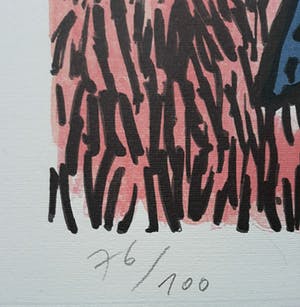 Corneille - Le chien bleu, zeefdruk kopen? Bied vanaf 175!