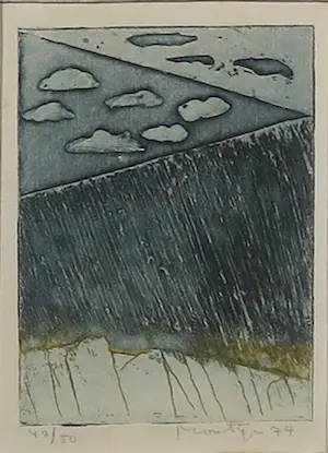 Jan Montyn - Ets op papier, Geen titel - Ingelijst kopen? Bied vanaf 1!