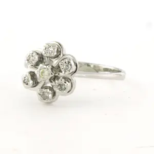 18k witgouden ring met briljant en single cut geslepen diamant tot. 0.05ct kopen? Bied vanaf 260!