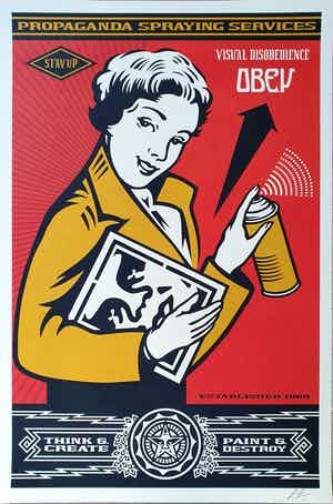 Shepard Fairey - OBEY STAY UP GIRL verkauft für € 85!