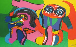 Karel Appel - Gesigneerde litho uit de uitgave Ariel 19 / Superpositions - Ingelijst kopen? Bied vanaf 1!
