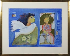 Rene D. Tosari - Gouache, Zonder titel - Ingelijst kopen? Bied vanaf 100!