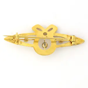 Victoriaanse 18k geel gouden broche met steen parels – 1.6 gram kopen? Bied vanaf 170!