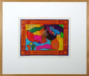 Clemens Briels - Zeefdruk, Mujer -Ingelijst verkocht voor € 50!