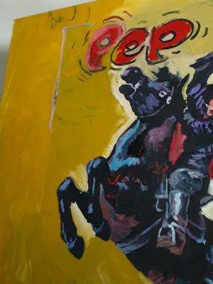 Peter Klashorst - Acrylverf op doek , Zorro, cover van ‘Pep’ nr. 8 , 1965 – 115 x 105 cm kopen? Bied vanaf 400!