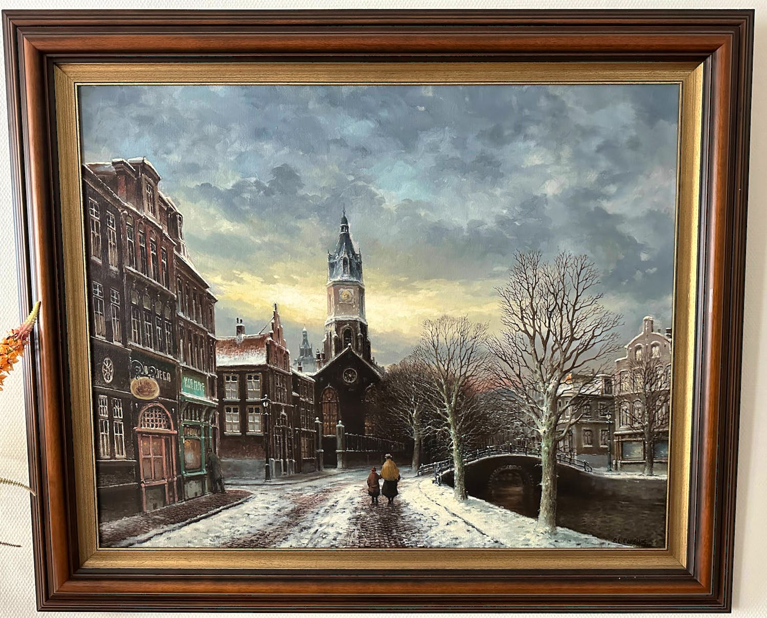 Franciscus Leonardus Corsius - Stadsgezicht Leiden verkocht voor € 200!