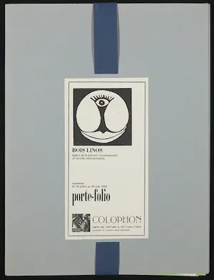 Niet of onleesbaar gesigneerd - Portfoliomap met 8 linoleumsnedes kopen? Bied vanaf 1!