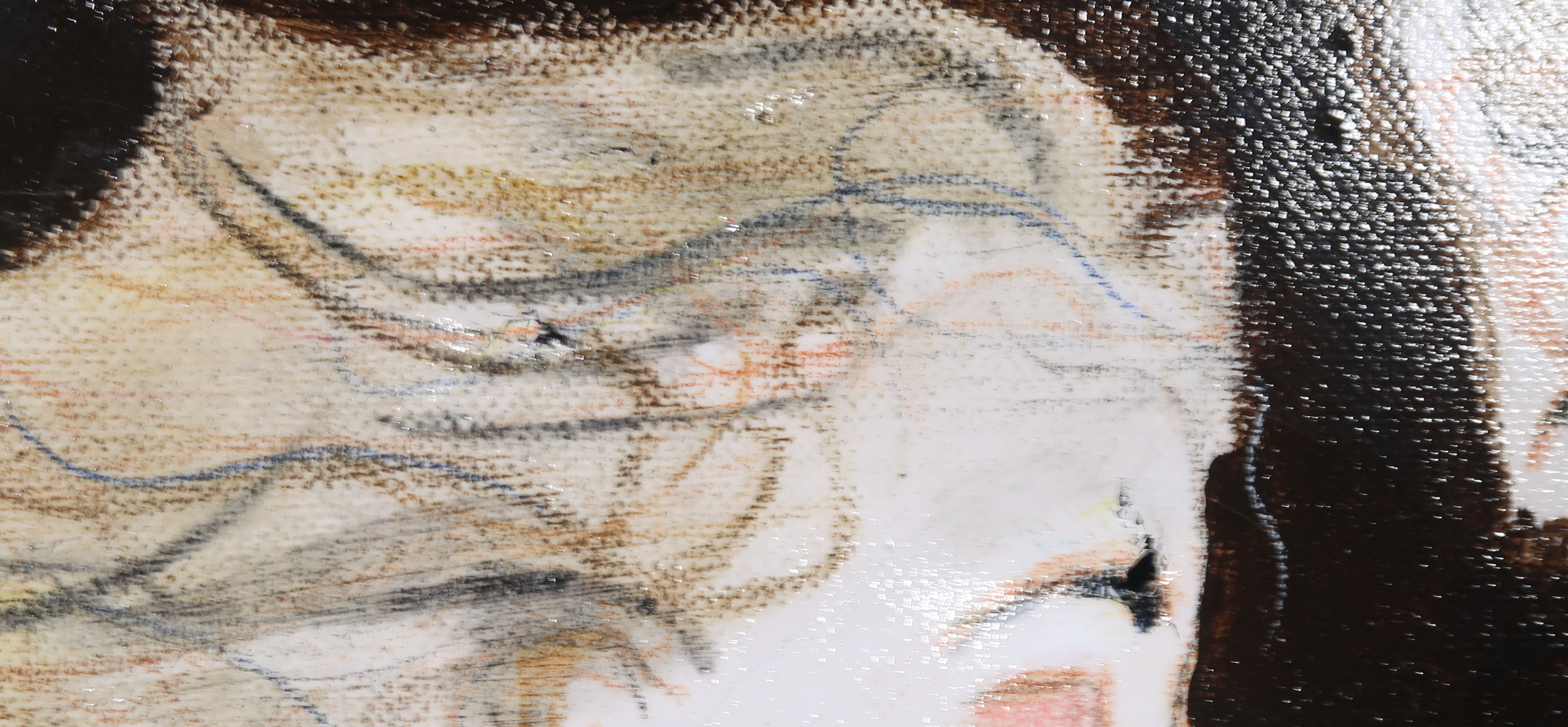 Herman Jan Bosch - Gemengde techniek, o.a. krijt, inkt en acryl verf op doek, In love  kopen? Bied vanaf 1!