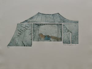 Karin Campfens - Kleurenets Vrouw in tent kopen? Bied vanaf 35!