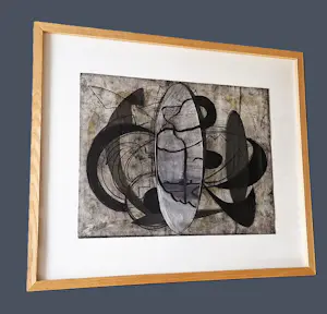 AcheterAllie van Altena - Groningen 1989 - grote gemengde techniek (houtskool, papiercollage) in lijst? Enchérissez de 77!