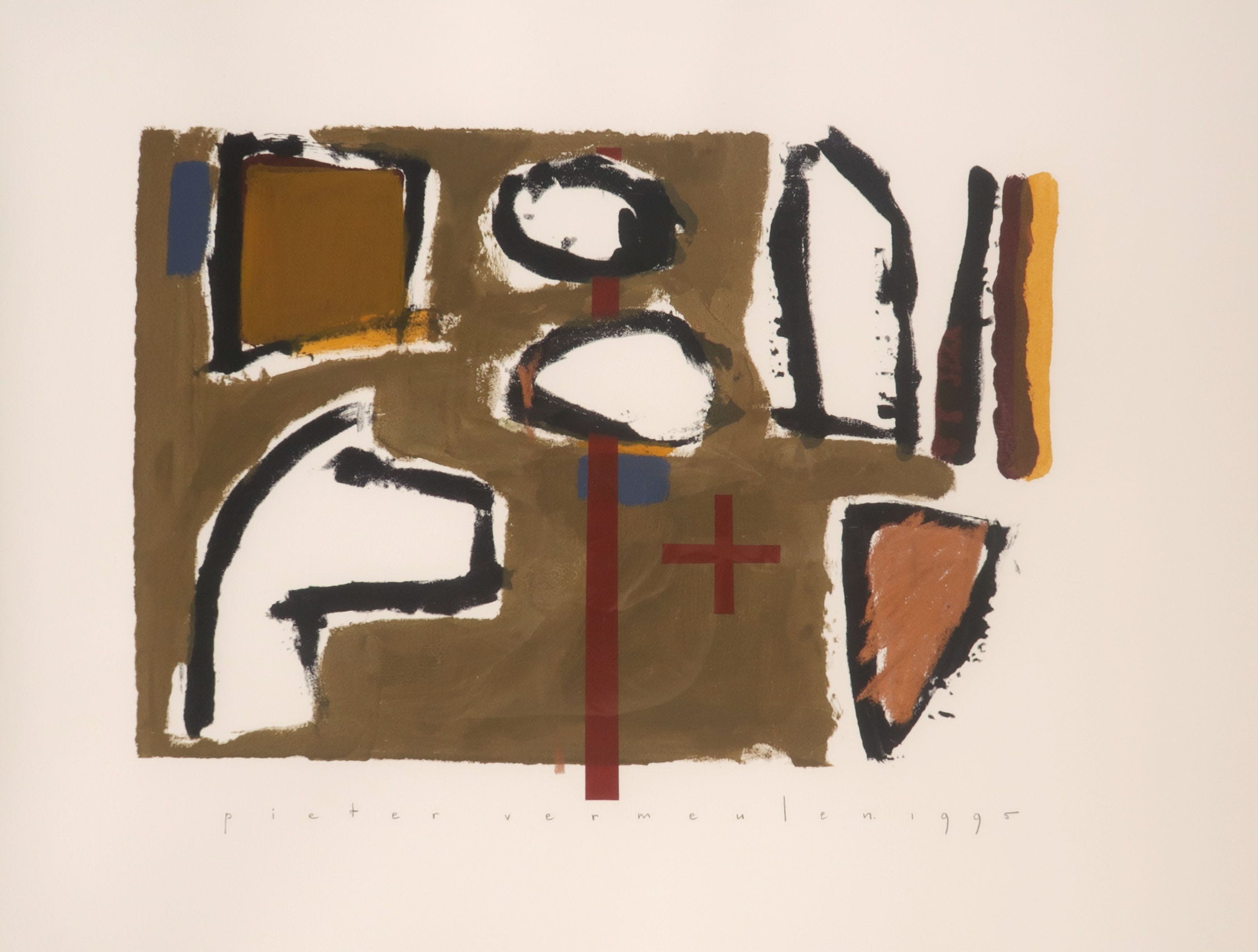 Pieter Vermeulen - Gemengde techniek op papier, Zonder titel - Ingelijst kopen? Bied vanaf 1!