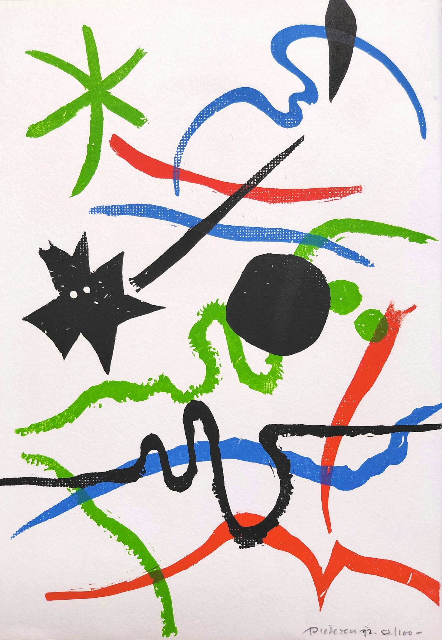 Jef Diederen - Hommage aan Miro, litho kopen? Bied vanaf 50!